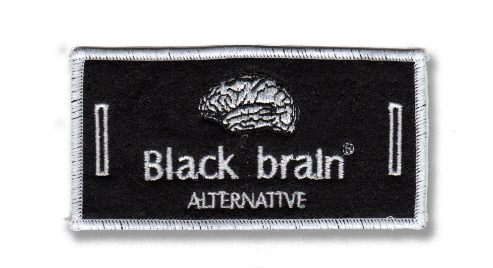 BLACK BRAIN LABEL FO BUTTONS Patches