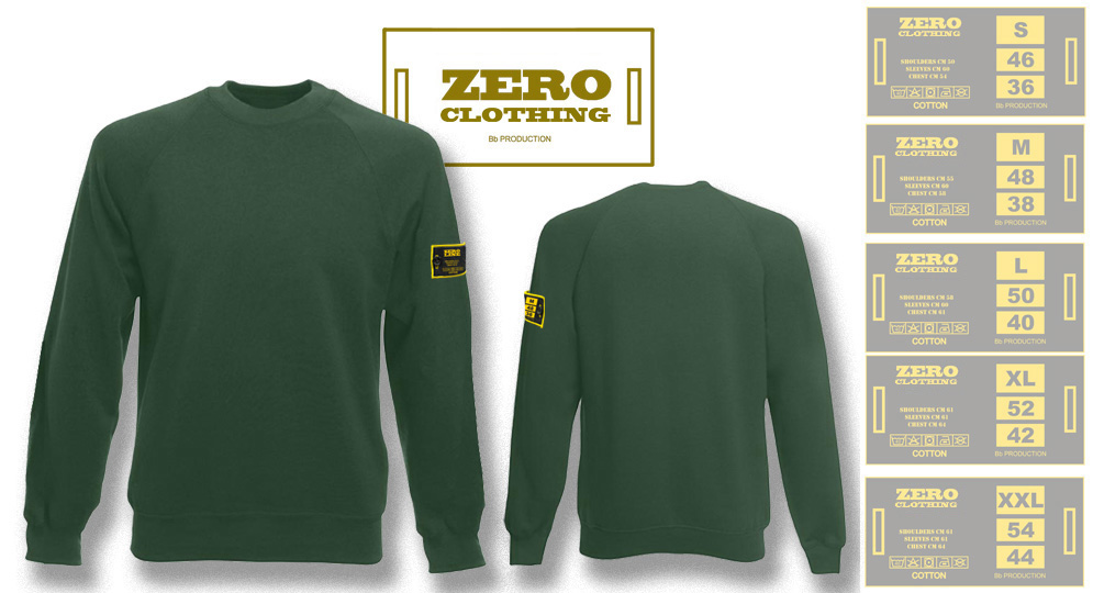 FELPA GIROCOLLO VERDE Zero Clothing