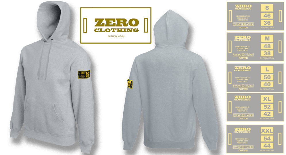 FELPA CAPPUCCIO GRIGIO Zero Clothing