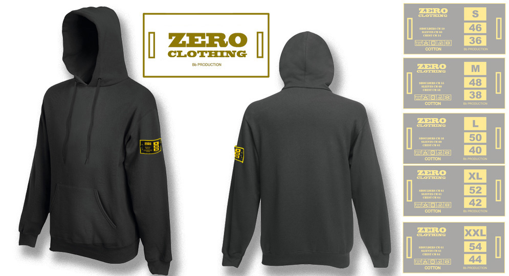 FELPA CAPPUCCIO ANTRACITE Zero Clothing