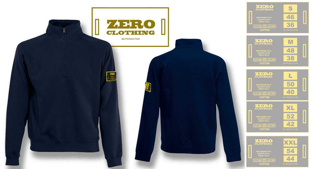 FELPA MEZZA ZIP BLU NOTTE Zero Clothing