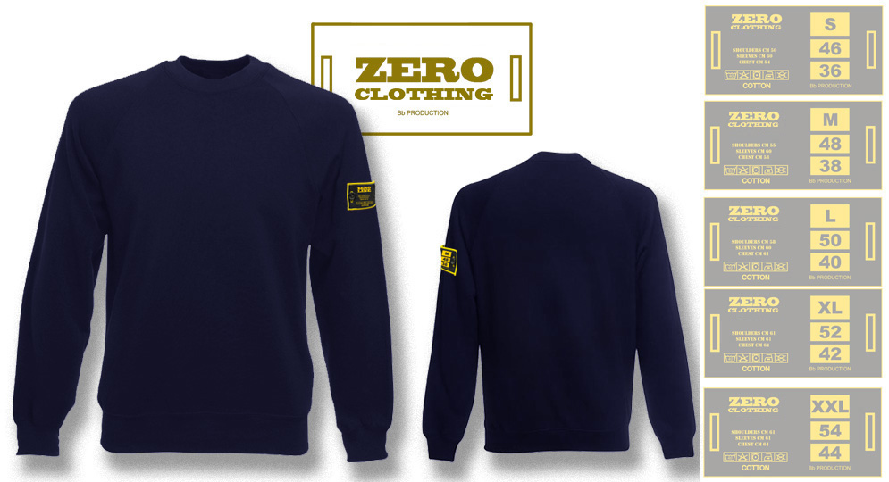 FELPA GIROCOLLO BLU NOTTE Zero Clothing