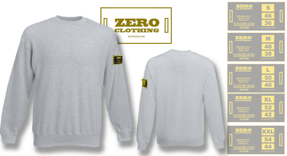 FELPA GIROCOLLO GRIGIO Zero Clothing