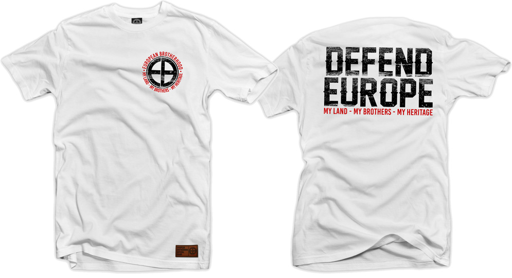 T-SHIRT DEFEND EUROPE WHITE European Brotherhood