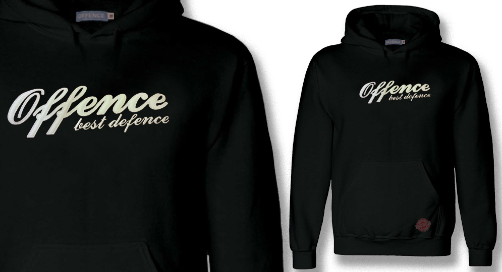 HOODY OFFENCE BEST DEFENCE BLACK Offence best defence