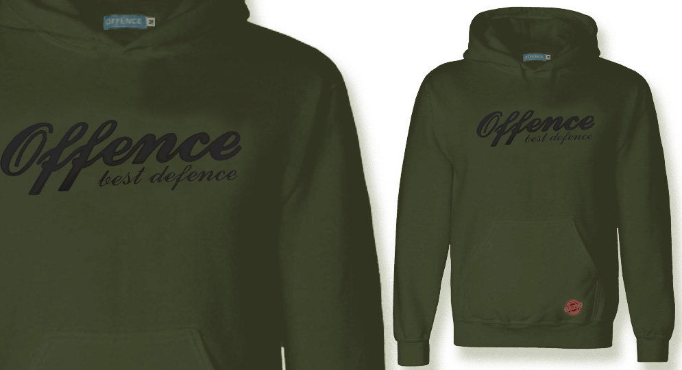 HOODY OFFENCE BEST DEFENCE OLIVE Offence best defence