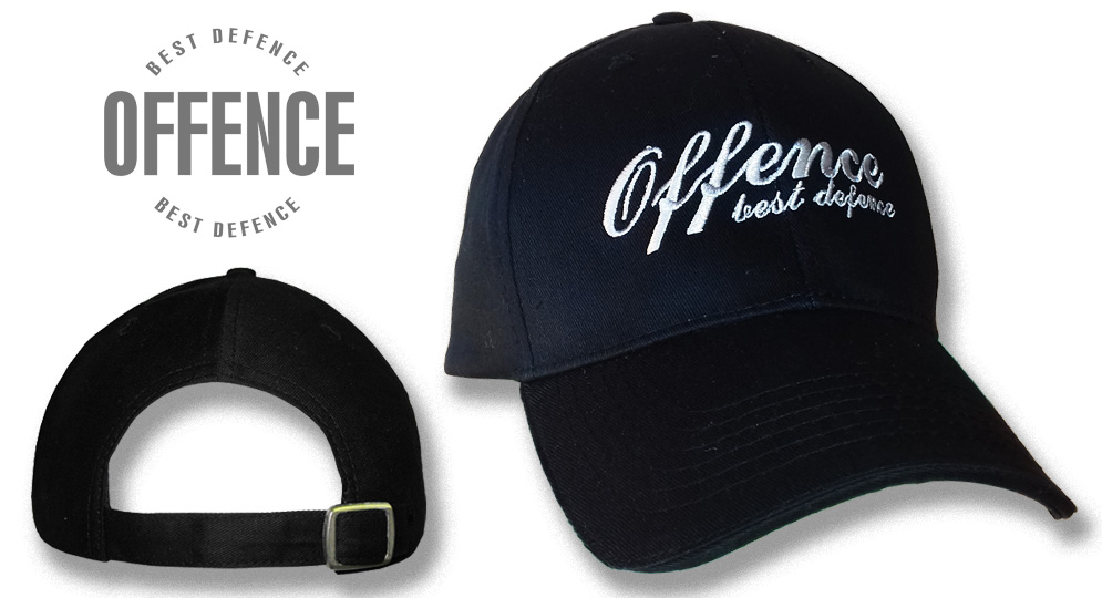 BASEBALL CAP OFFENCE BEST DEFENCE BLACK Offence best defence
