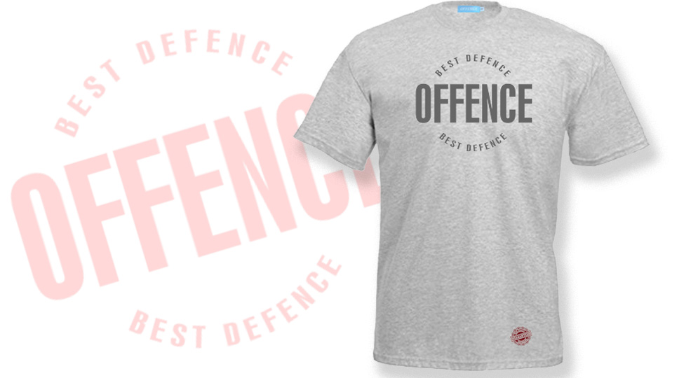 T-SHIRT OFFENCE BEST DEFENCE GREY Offence best defence