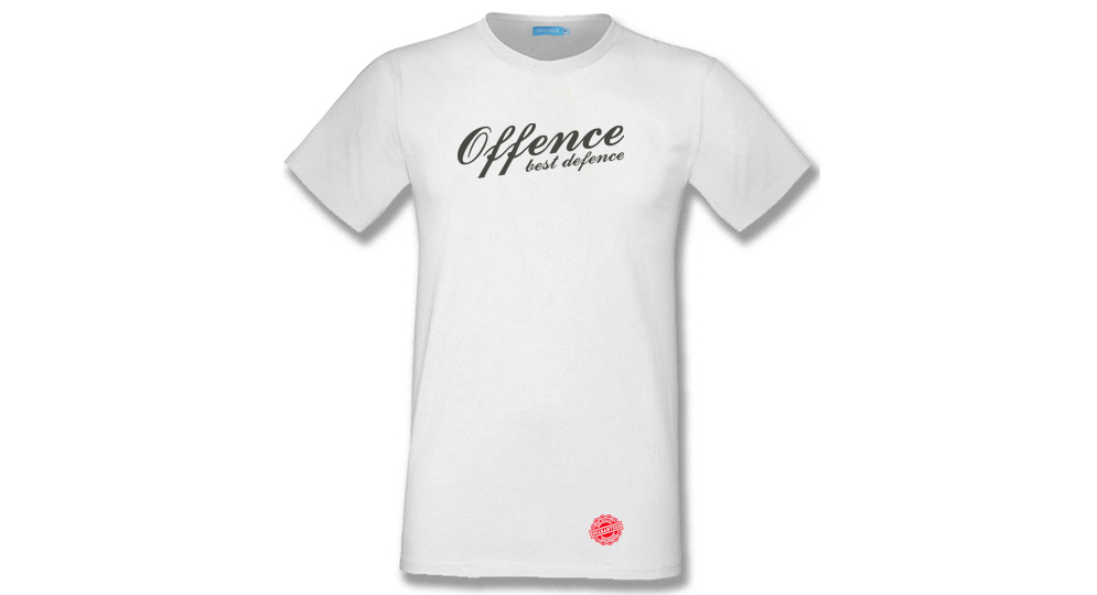 T-SHIRT OFFENCE BEST DEFENCE WHITE Offence best defence