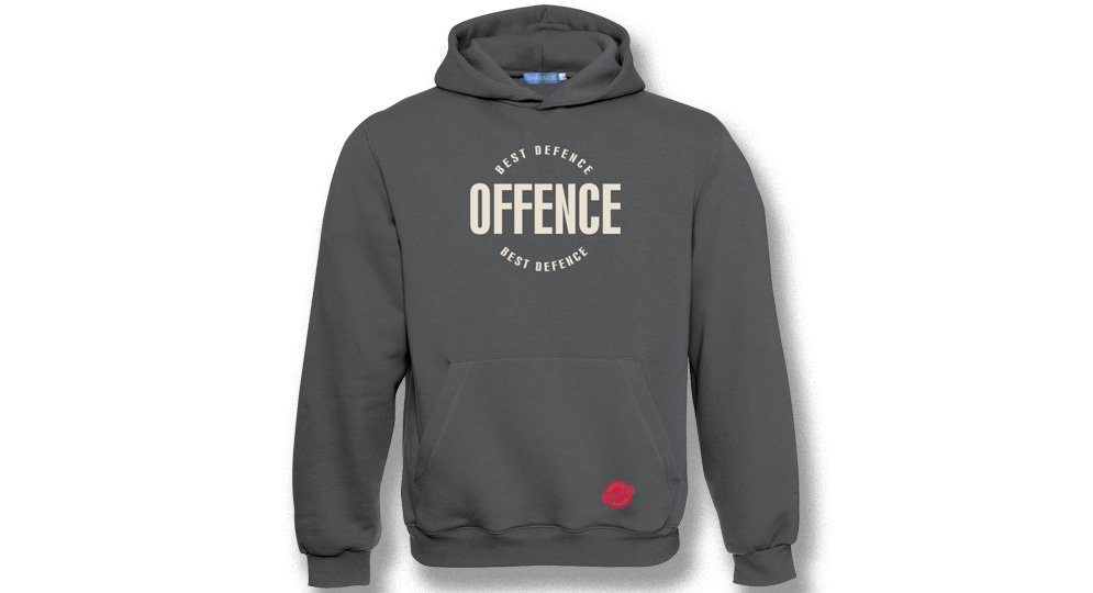 HOODY OFFENCE BEST DIFENCE Circle GREY Offence best defence