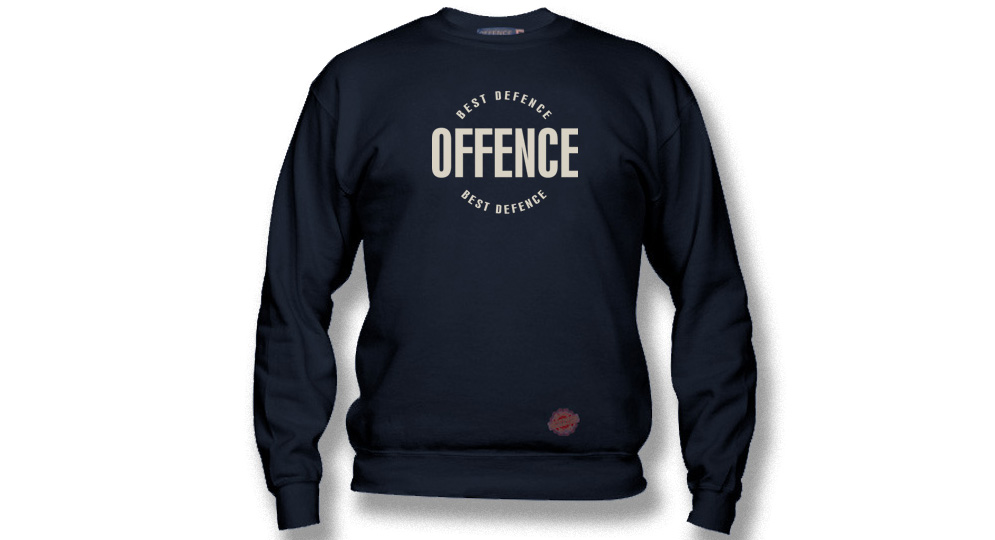 SWEAT OFFENCE BEST DIFENCE Circle NAVY Offence best defence