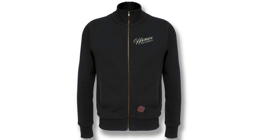 FULL ZIP SWEAT OFFENCE BEST DEFENCE BLACK Offence best defence