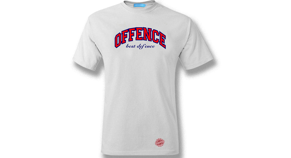 T-SHIRT OFFENCE BEST DEFENCE NEW GENERATION WHITE Offence best defence