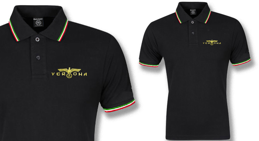 POLO NERA TRICOLORE VERONA AQUILA Polos Pullovers Shirts