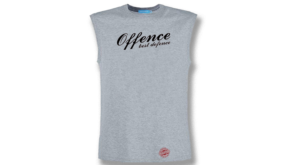 T-SHIRT SLEEVELESS OFFENCE BEST DEFENCE GREY Offence best defence