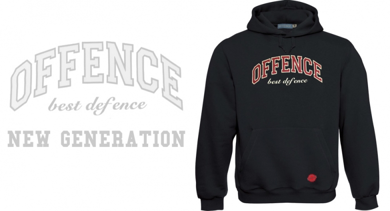 HOODY OFFENCE BEST DEFENCE NEW GENERATION BLACK Offence best defence