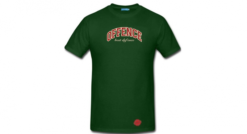 T-SHIRT OFFENCE BEST DEFENCE NEW GENERATION GREEN 