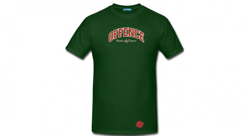 T-SHIRT OFFENCE BEST DEFENCE NEW GENERATION GREEN Offence best defence