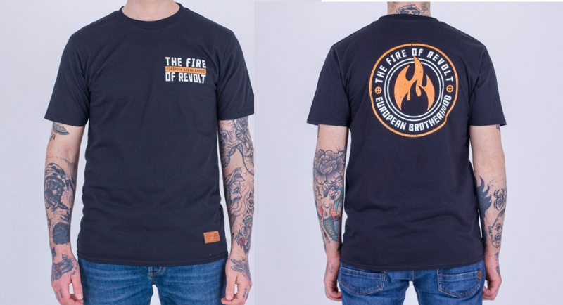 T-SHIRT BROTHEROOD FIRE OF REVOLT BLACK European Brotherhood