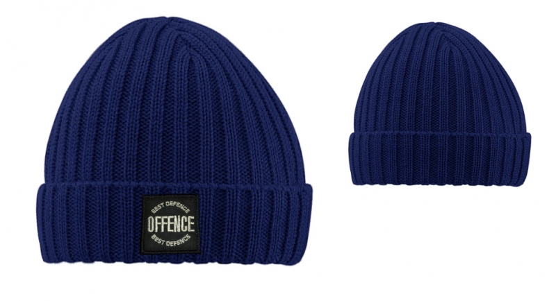 BEANIE OFFENCE BEST DEFENCE CIRCLE COSTS BLUE Offence best defence