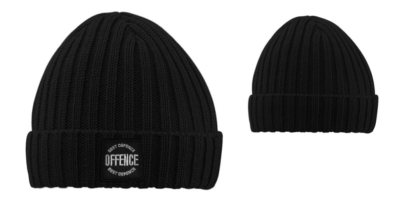 BEANIE OFFENCE BEST DEFENCE CIRCLE COSTS BLACK Offence best defence