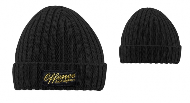 BEANIE OFFENCE BEST DEFENCE  COSTS BLACK/YELLOW 
