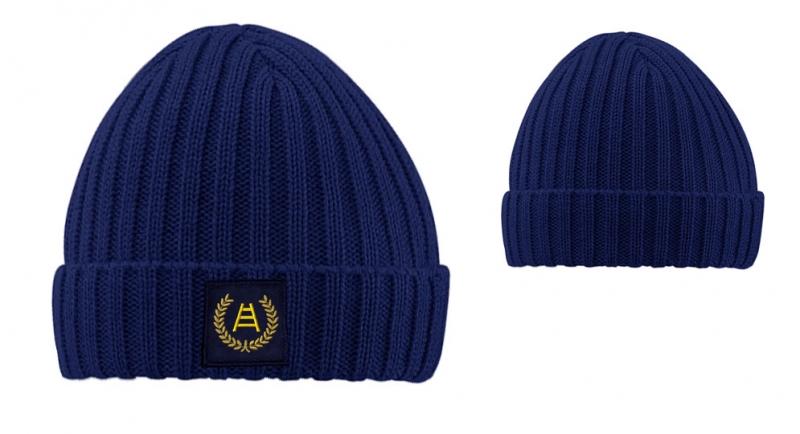 BEANIE RIBBED BLUE ALLORO SCALA APPLICATION Caps