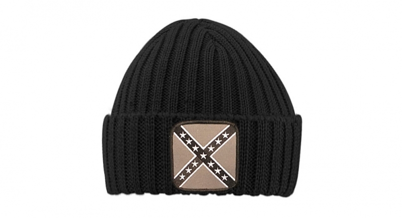 BEANIE RIBBED BLACK CONFEDERATE Caps