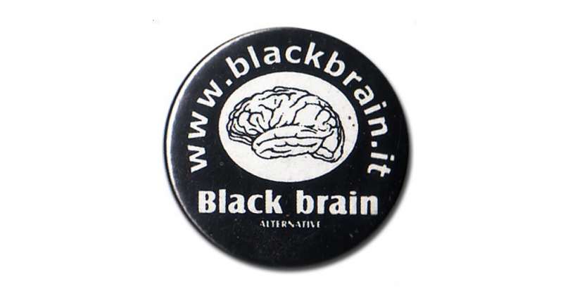 BUTTON PIN BLACK BRAIN Pins & Stickers