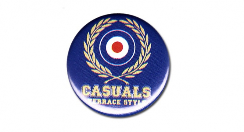 BUTTON PIN CASUALS LAUREL Pins & Stickers