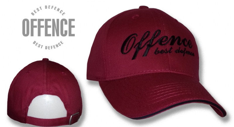 BASEBALL CAP OFFENCE BEST DEFENCE BORDEAUX Offence best defence