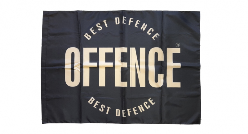 FLAG OFFENCE BEST DEFENCE CIRCLE Offence best defence