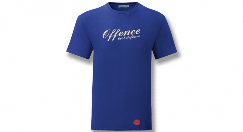 T-SHIRT OFFENCE BEST DEFENCE CLASSIC ROYAL 