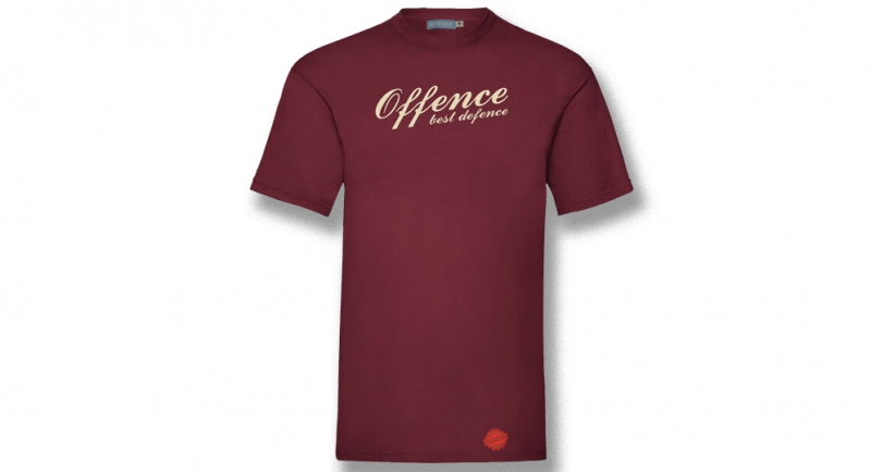 T-SHIRT OFFENCE BEST DEFENCE CLASSIC BORDEAUX Offence best defence