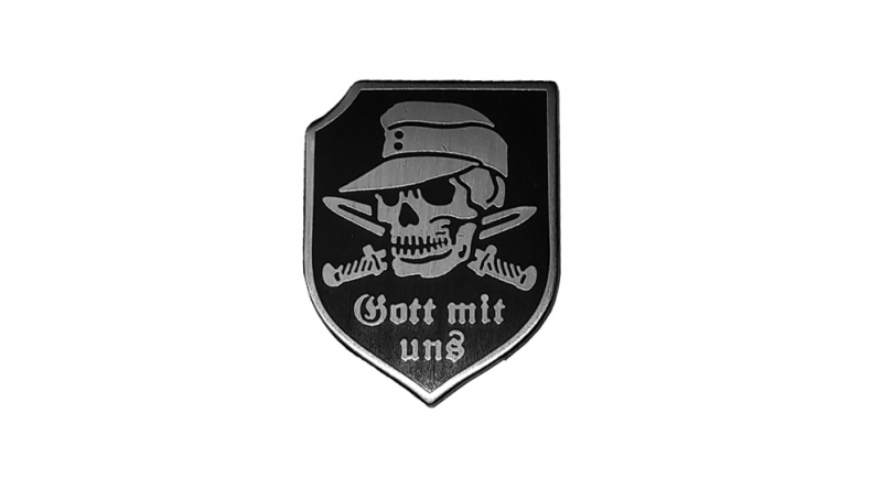 PIN GOTT MIT UNS SKULL Pins & Stickers