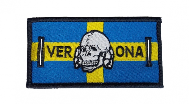 VERONA CROCE SKULL LABEL FOR BUTTONS Patches
