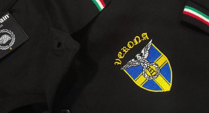POLO NERA TRICOLORE VERONA AQUILA SCUDO Polos Pullovers Shirts