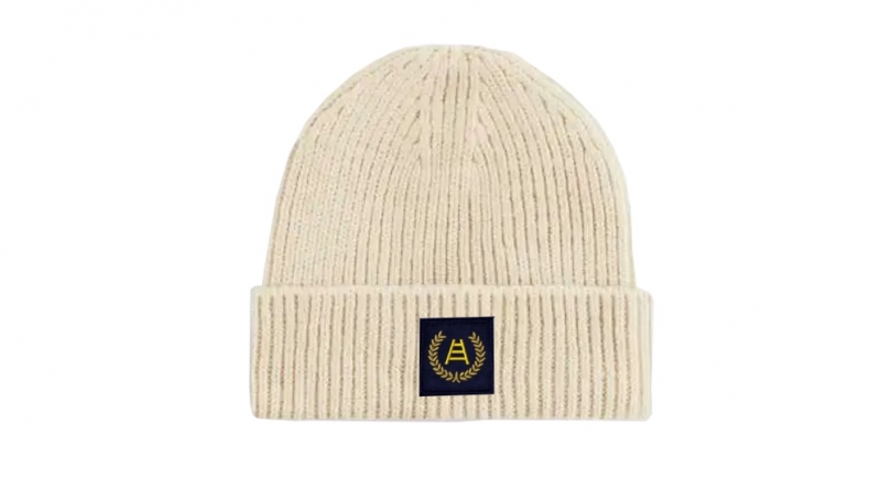 BEANIE RIBBED IVORY ALLORO SCALA APPLICATION Caps