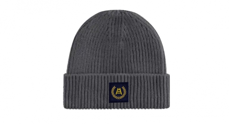 BEANIE RIBBED GREY ALLORO SCALA APPLICATION Caps