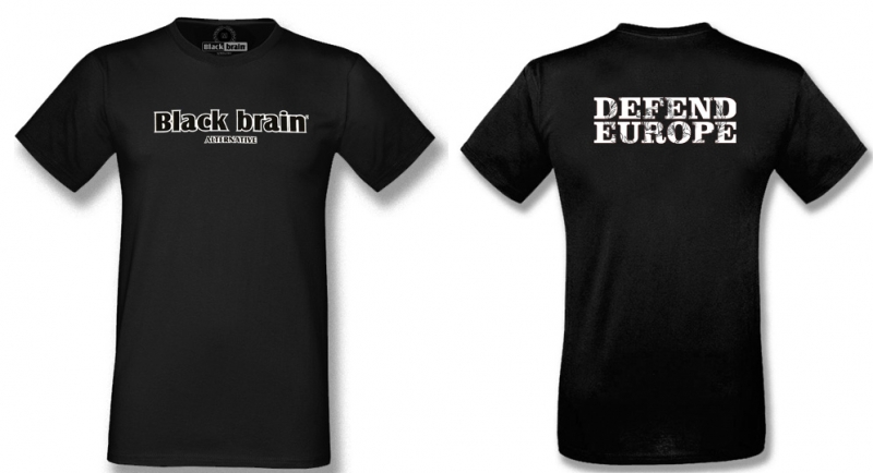 T-SHIRT BLACK BRAIN DEFEND EUROPE T-shirts