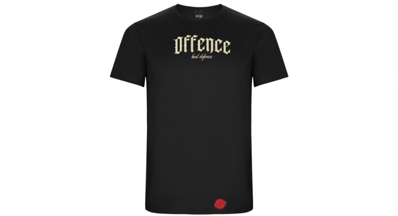 T-SHIRT OFFENCE BEST DEFENCE GOTICA BLACK Offence best defence