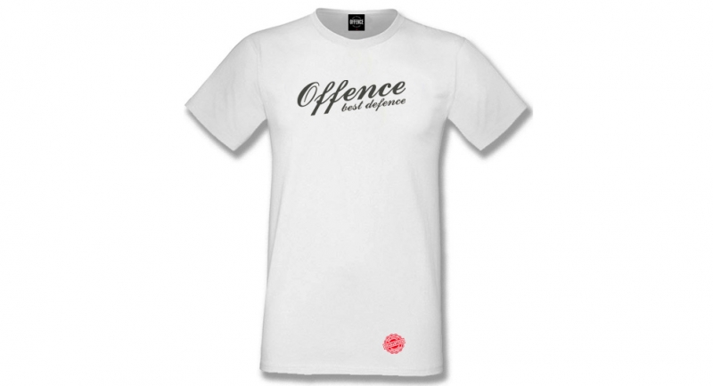 T-SHIRT OFFENCE BEST DEFENCE WHITE Offence best defence